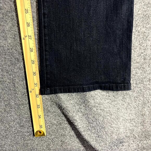 NYDJ Billie Mini Bootcut Jeans Size 16 Black Mid Rise Stretch Lift Tuck Mom Prep - Picture 6 of 10